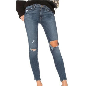 FRAME Denim Distressed Le High Skinny Jeans